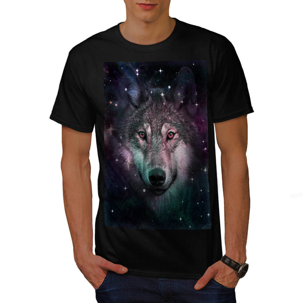 Space Wars Wolf Face Mens T-Shirt