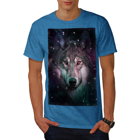 Space Wars Wolf Face Mens T-Shirt