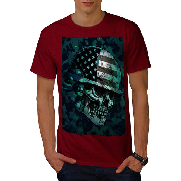 Skull America Soldier Mens T-Shirt
