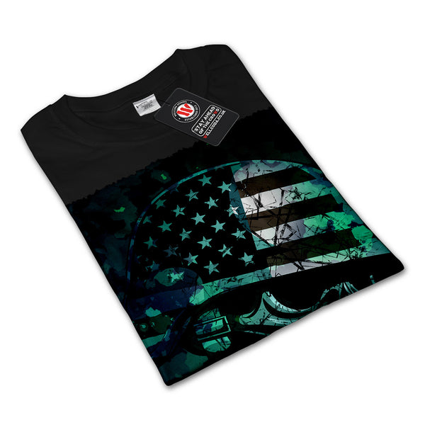 Skull America Soldier Mens Long Sleeve T-Shirt