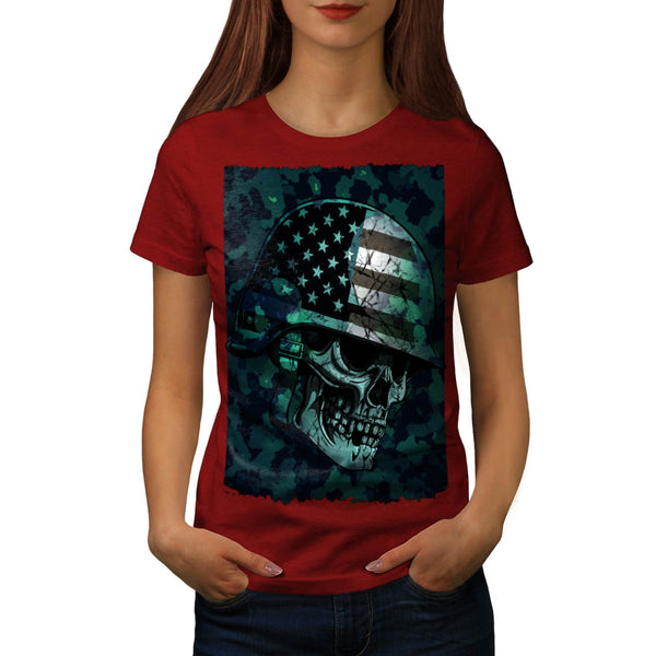 Skull America Soldier Womens T-Shirt