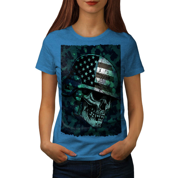 Skull America Soldier Womens T-Shirt