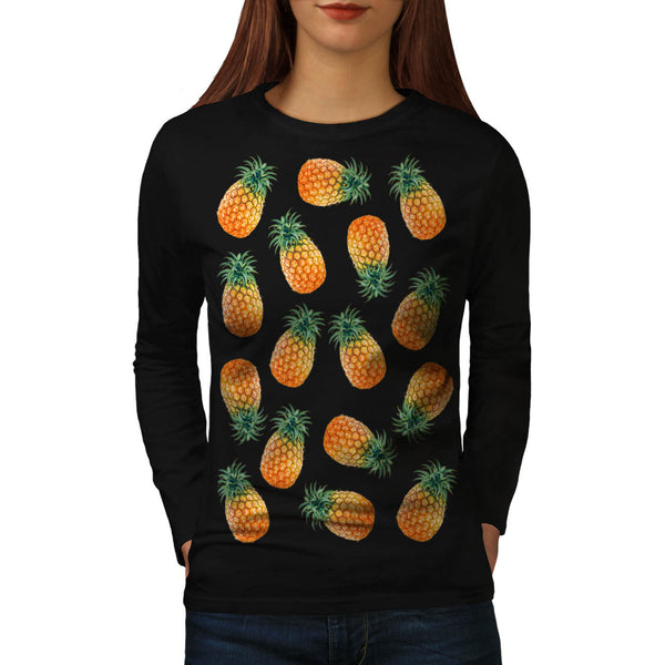 Pineapple Fruit Bowl Womens Long Sleeve T-Shirt