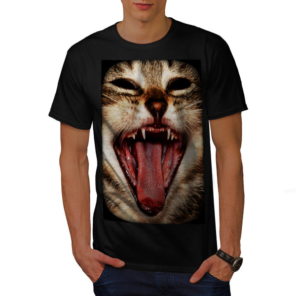 Wild Cat Crazy Mask Mens T-Shirt