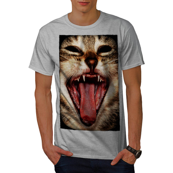 Wild Cat Crazy Mask Mens T-Shirt