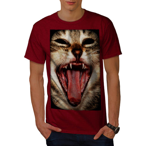 Wild Cat Crazy Mask Mens T-Shirt