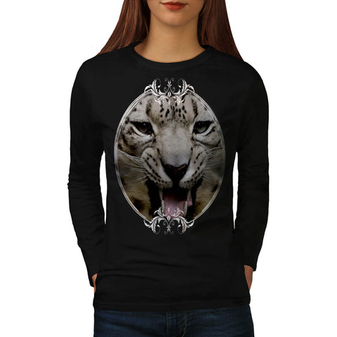 Crazy Wild Leopard Womens Long Sleeve T-Shirt