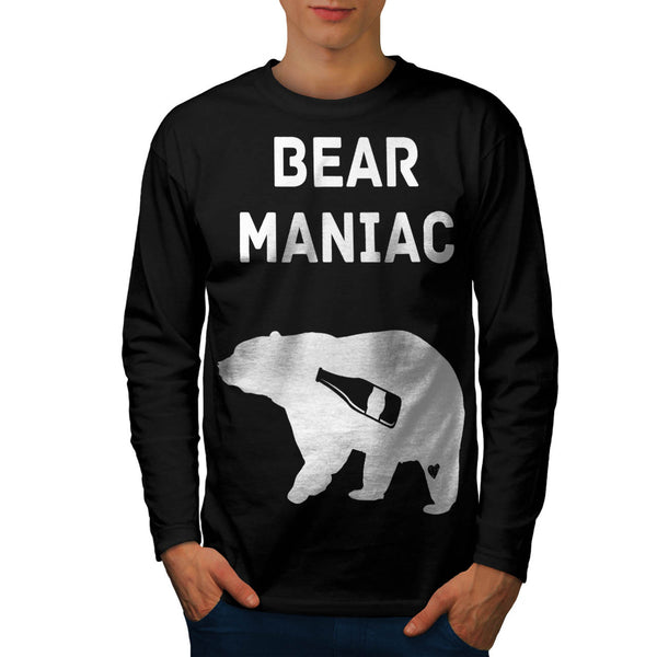 Bear Maniac Alcohol Mens Long Sleeve T-Shirt