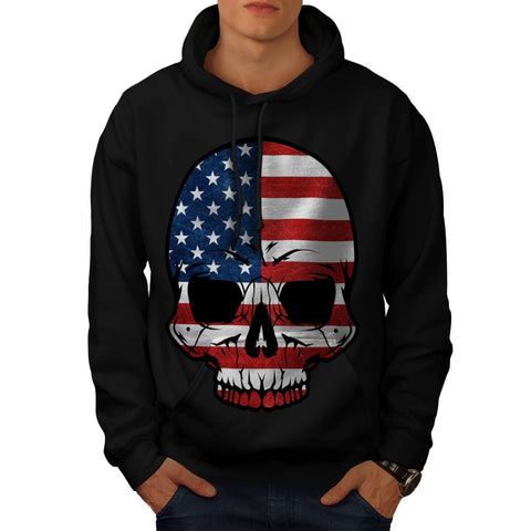 America Skull Flag Mens Hoodie