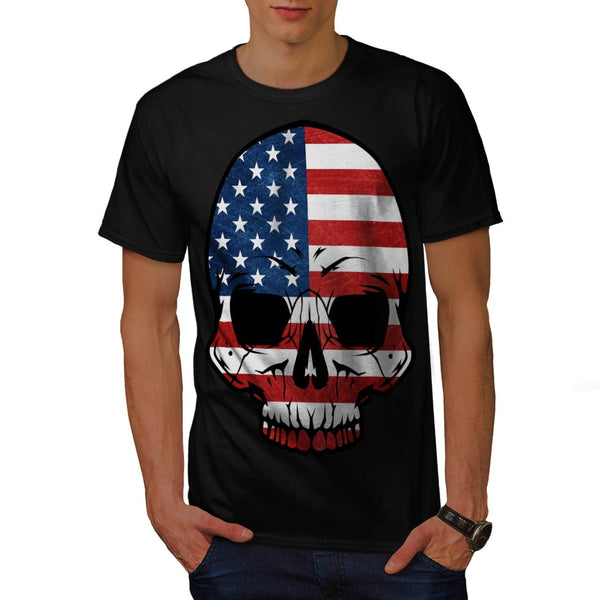 America Skull Flag Mens T-Shirt