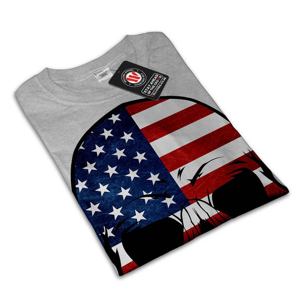America Skull Flag Womens T-Shirt