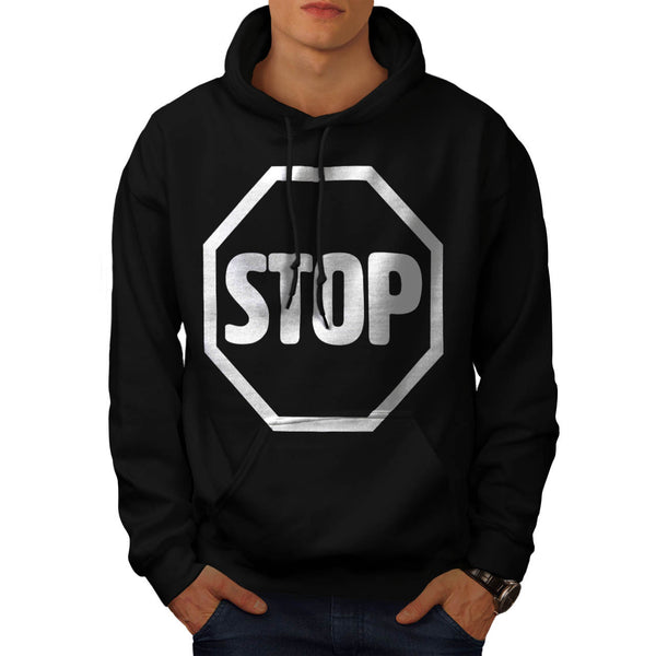 Stop Warning Road Mens Hoodie