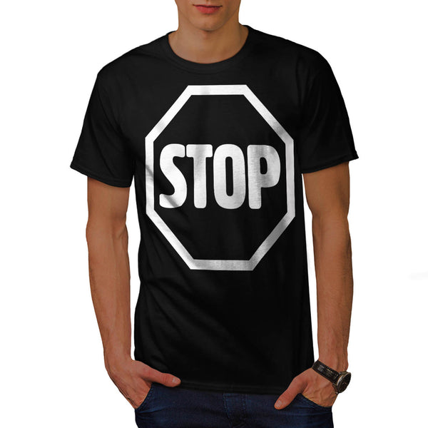 Stop Warning Road Mens T-Shirt
