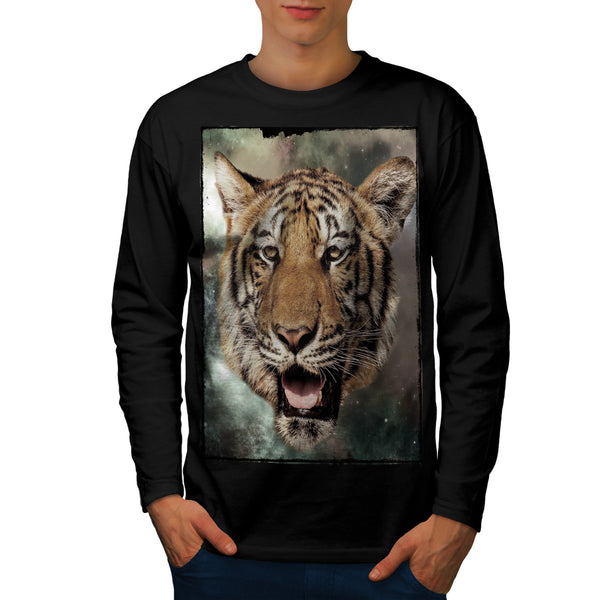 Big Cat Tiger Face Mens Long Sleeve T-Shirt