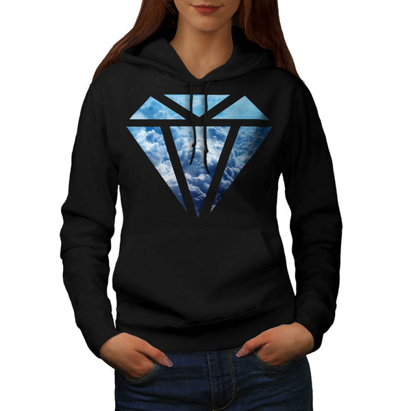 Blue Diamond Sky Cloud Womens Hoodie