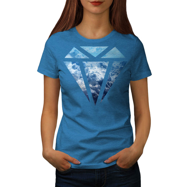 Blue Diamond Sky Cloud Womens T-Shirt