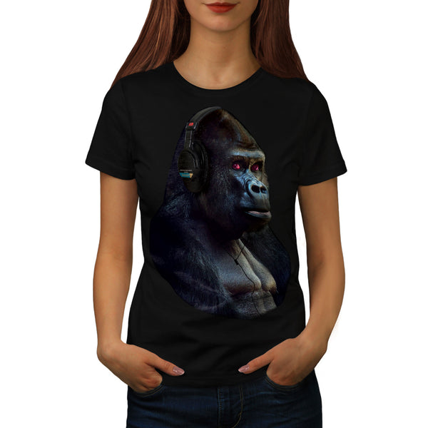 Monkey Ape Music Fun Womens T-Shirt