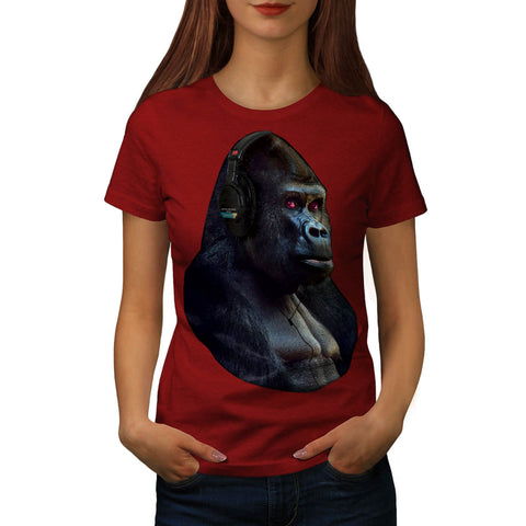 Monkey Ape Music Fun Womens T-Shirt