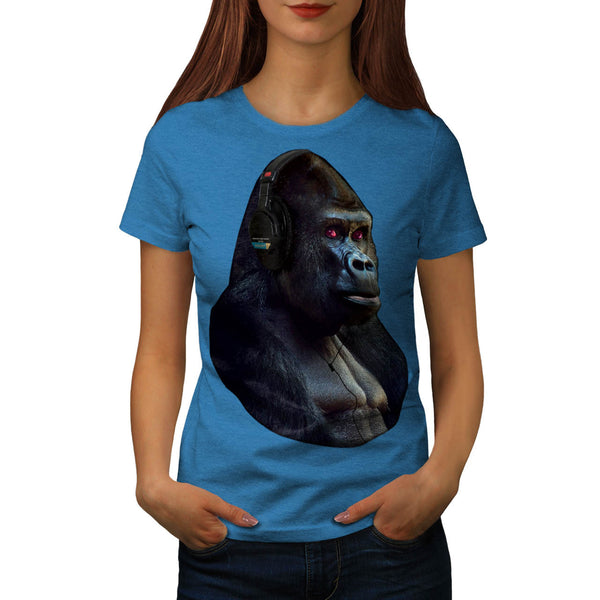 Monkey Ape Music Fun Womens T-Shirt