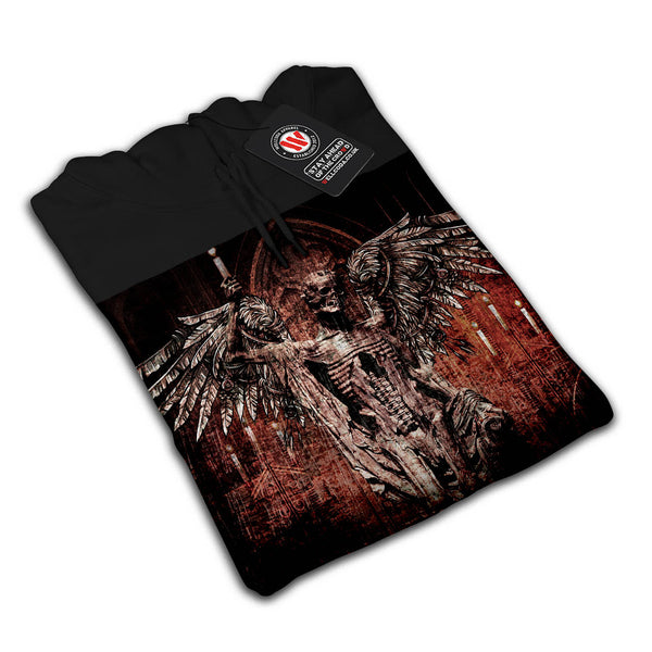 Skull War Angel Wings Mens Hoodie