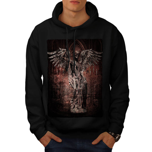 Skull War Angel Wings Mens Hoodie
