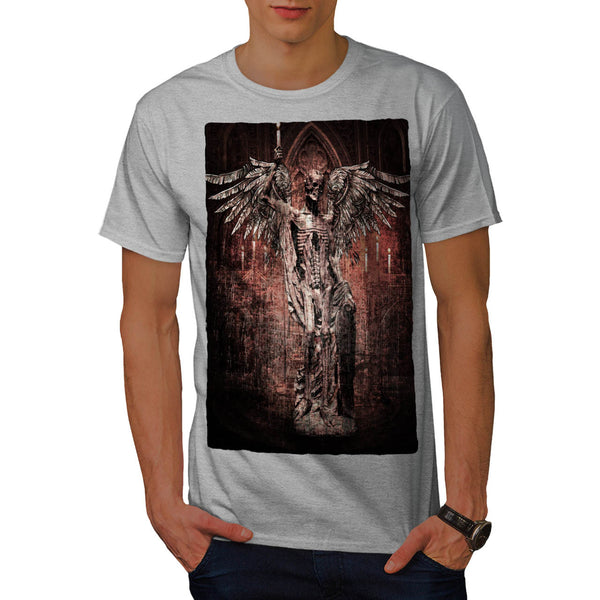 Skull War Angel Wings Mens T-Shirt