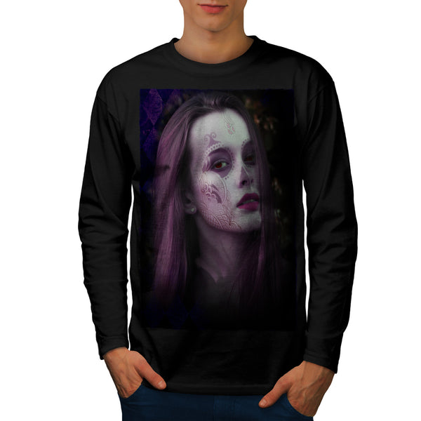 Lady Model Make Up Mens Long Sleeve T-Shirt