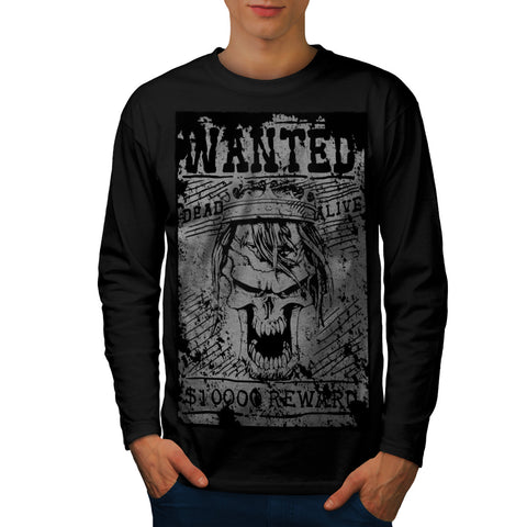Skull Pirate Head Art Mens Long Sleeve T-Shirt
