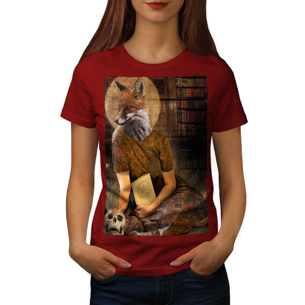 Vintage Fox Lady Face Womens T-Shirt