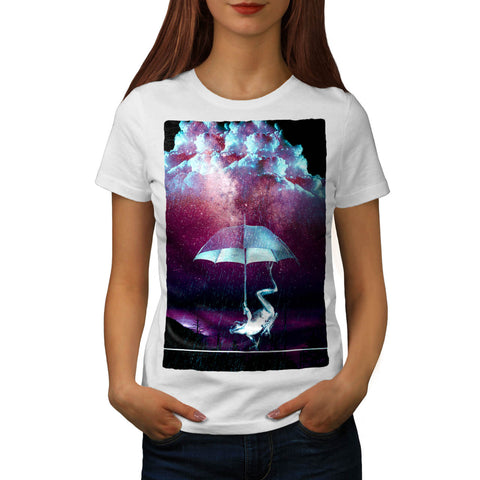 Frog Rain Umbrella Womens T-Shirt