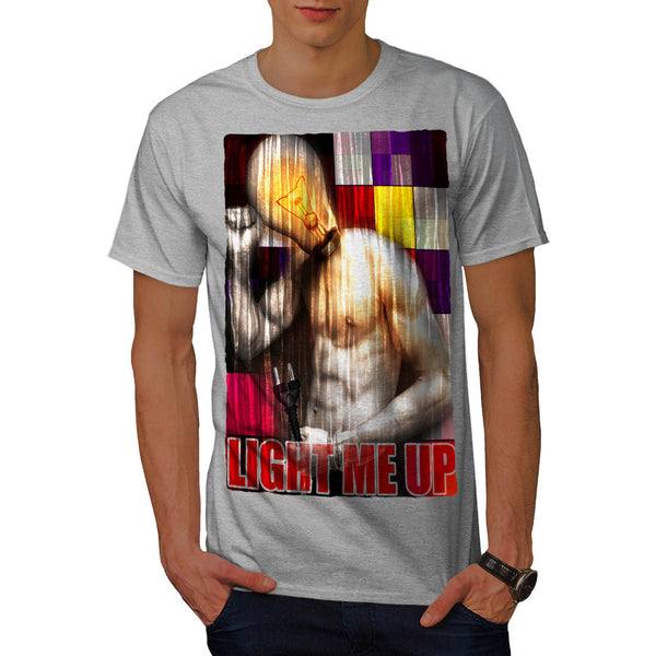 Light Me Up Bulb Hunk Mens T-Shirt