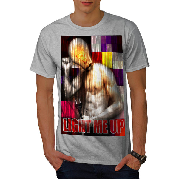 Light Me Up Bulb Hunk Mens T-Shirt