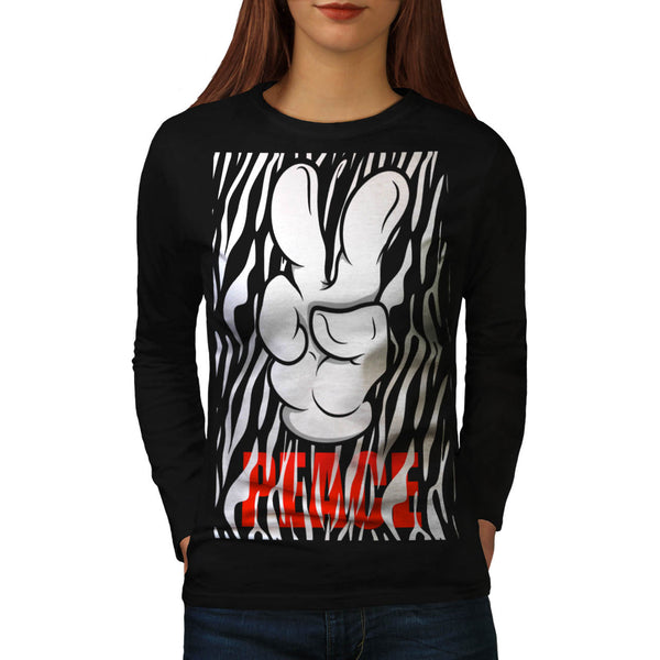 Mickey Peace Symbol Womens Long Sleeve T-Shirt