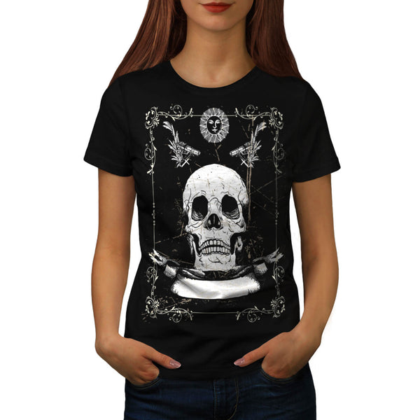 Skull Head Devil Art Womens T-Shirt