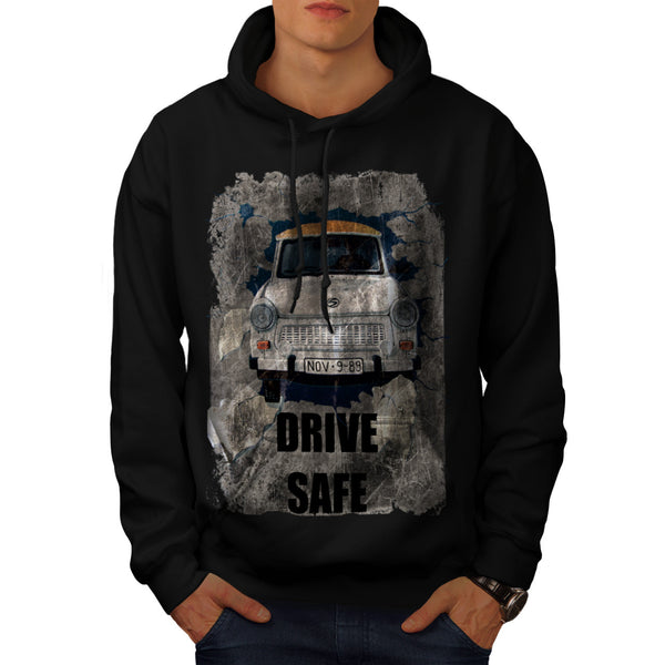 Drive Safe Retro Car Mens Hoodie