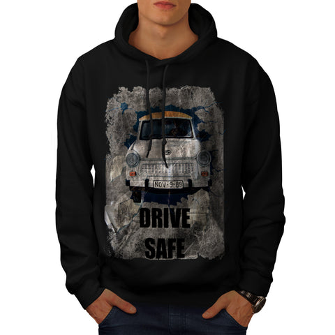 Drive Safe Retro Car Mens Hoodie