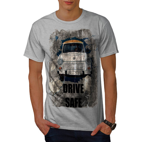 Drive Safe Retro Car Mens T-Shirt