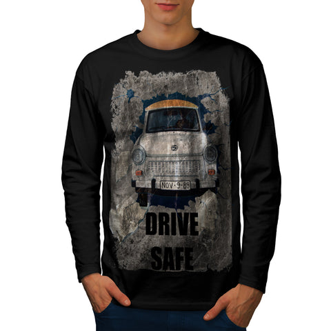 Drive Safe Retro Car Mens Long Sleeve T-Shirt