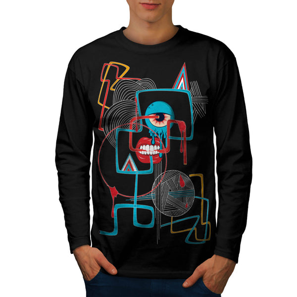 Crazy Monster Face Mens Long Sleeve T-Shirt