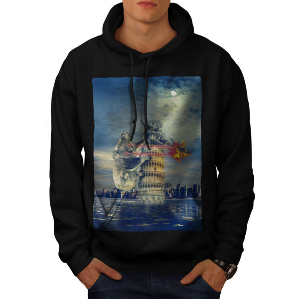 Pisa Tower Koala Bear Mens Hoodie