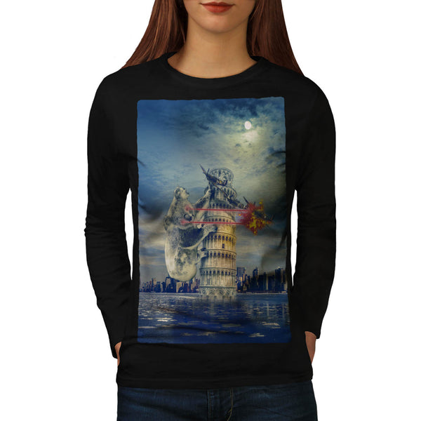 Pisa Tower Koala Bear Womens Long Sleeve T-Shirt