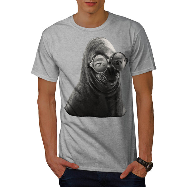 Crazy Seal Face Mask Mens T-Shirt