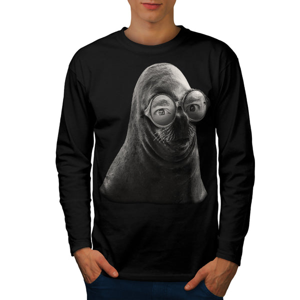 Crazy Seal Face Mask Mens Long Sleeve T-Shirt