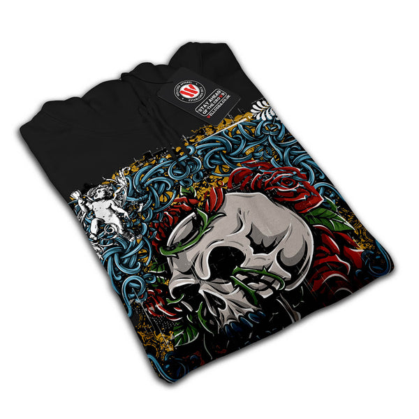 Skull Flower Rose Art Mens Hoodie