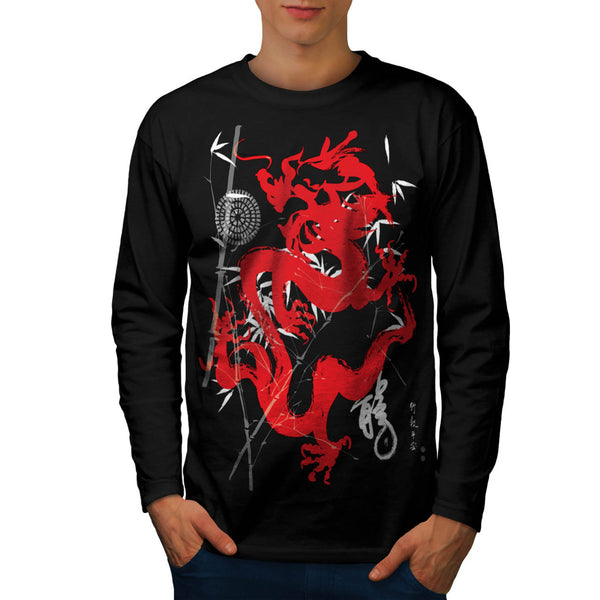 Dragon Japan Fantasy Mens Long Sleeve T-Shirt