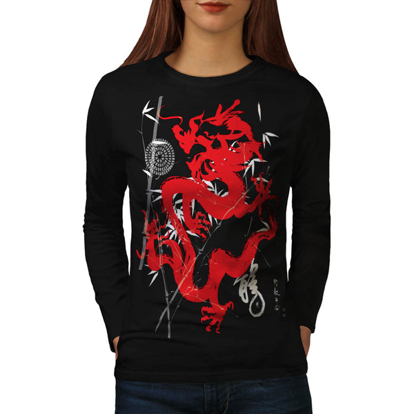 Dragon Japan Fantasy Womens Long Sleeve T-Shirt