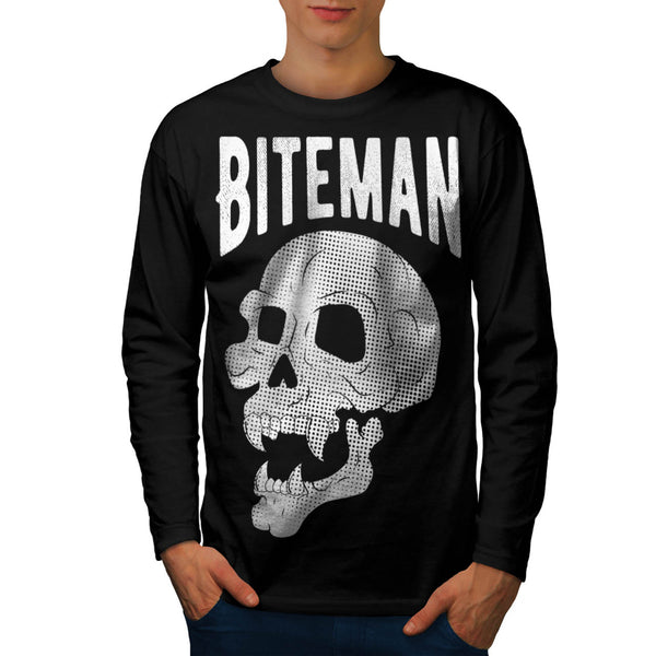 Skull Vampire Head Mens Long Sleeve T-Shirt