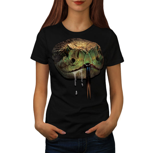Snake Venom Bite Face Womens T-Shirt