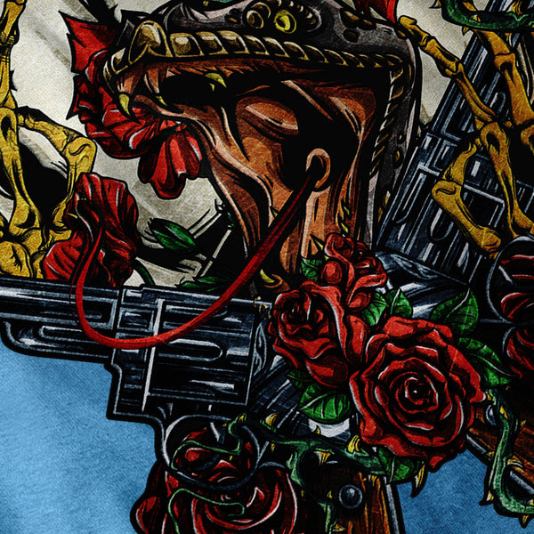 Snake Gun And Roses Mens T-Shirt