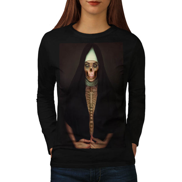 Creep Horror Nun Lady Womens Long Sleeve T-Shirt